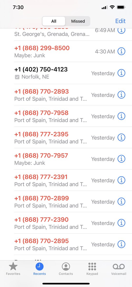 AmyVollbrecht's tweet photo. @Verizon @VerizonSupport What the hell is up with this?  Started yesterday afternoon and again this morning at 6:50?! Todd is getting them too.  Anyone else getting these calls??  😡🤬🤯 https://t.co/Wbfl7lP5Ah