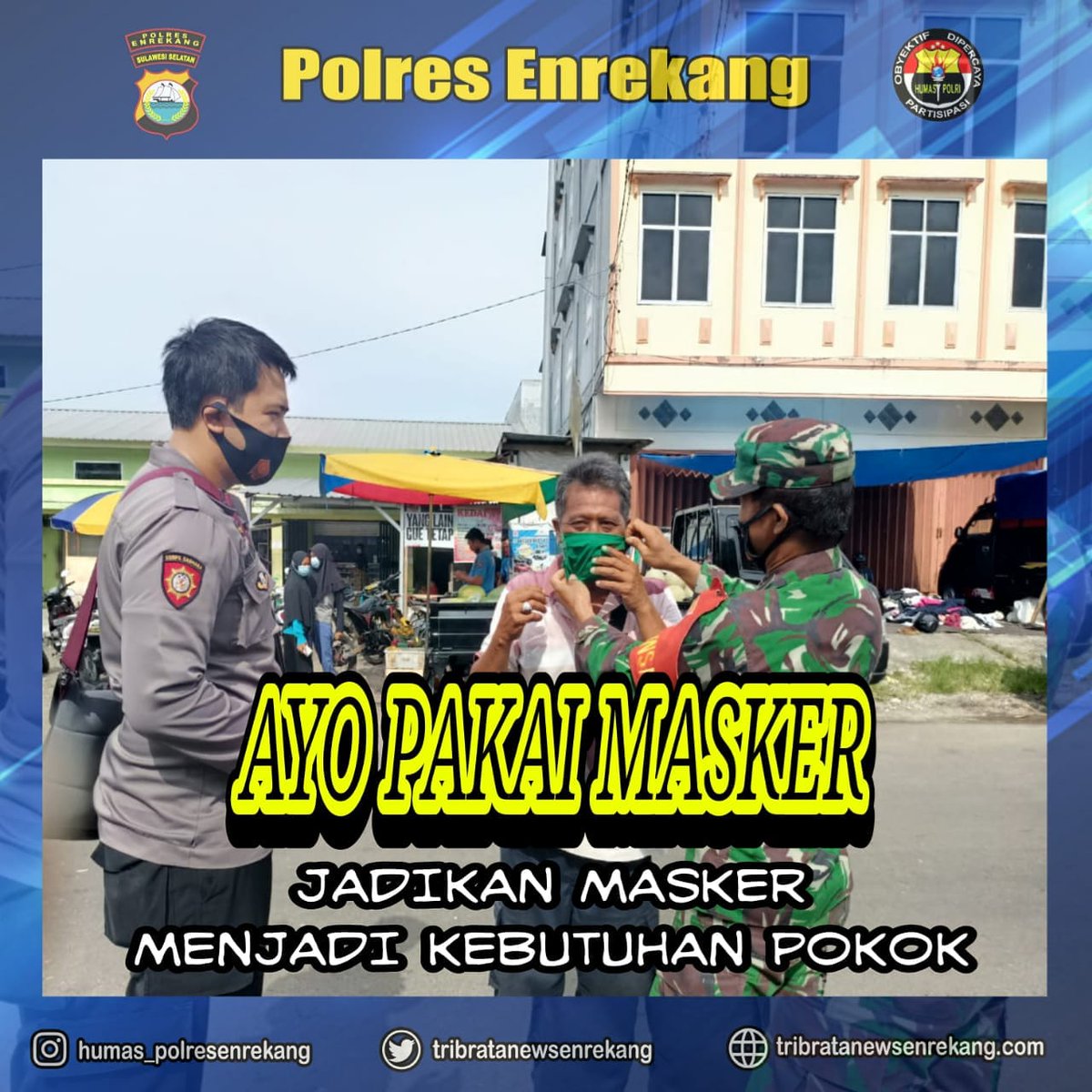 yunsharunca37's tweet photo. #ayopakaimasker 
#OpsYustisiPoldaSulsel 
#polresenrekang
#opszebra2020 https://t.co/AZz7e0fpGx