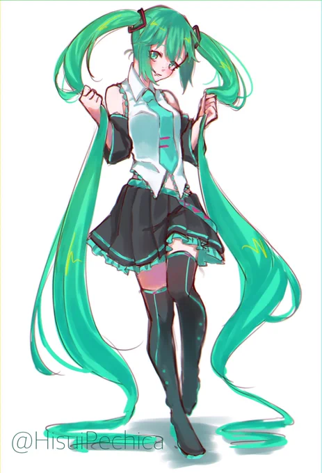 間に合った_(. .  _)三#初音ミク #いいツインテールの日 