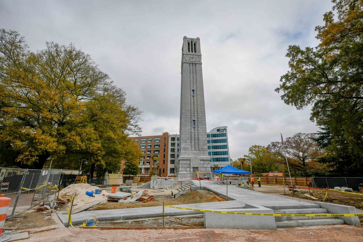 Until this summer, NC State's Memorial Belltower was missing one crucial element: Bells. 🔔 After a few finishing touches, the site will be rededicated in the spring as the Memorial Belltower at Henry Square. ncst.at/aw9H50CqGMo #CampaignNCState