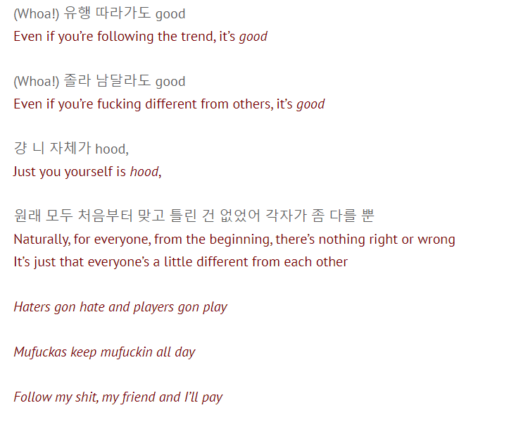In these lines he states how every individual is different with different tastes and different likes, if you follow trends then that is good, if u don’t then that’s okay too!