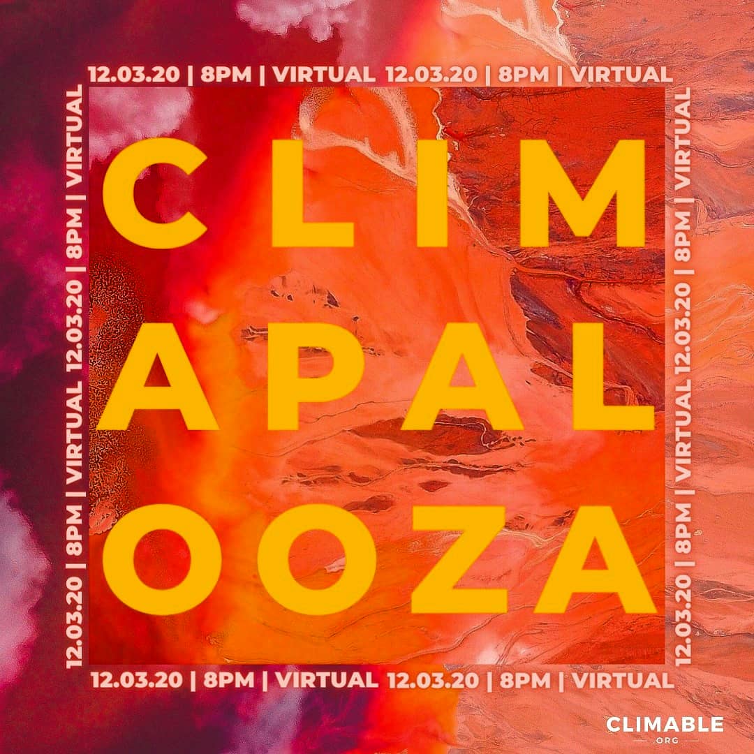 #CLIMAPALOOZA: a #ClimateAction rally & benefit for my work (@climable) is on 12/3 8pm ET. 

A short set that I'd 💚 for ya to join. Free & open to all- donations welcomed. Come here what I've been up to the past 3 yrs.

Info: climable.org/events
