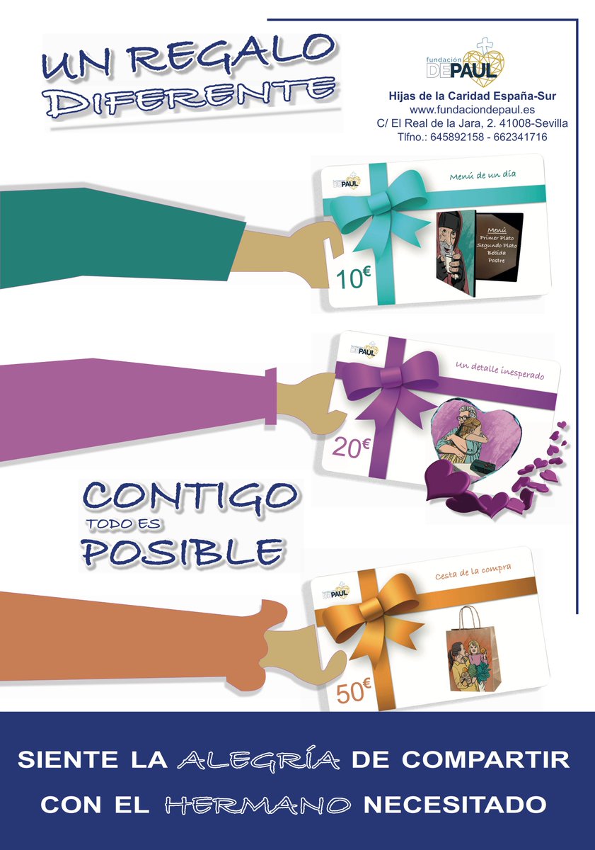 hijascaridadsur's tweet photo. #FundacionDepaul lanza  su primera campaña: "Un regalo diferente". Conócela a través de este vídeo https://t.co/uK35Q8N1HO
y súmate a ella. ¡CONTIGO TODO ES POSIBLE! https://t.co/gqmniragIX