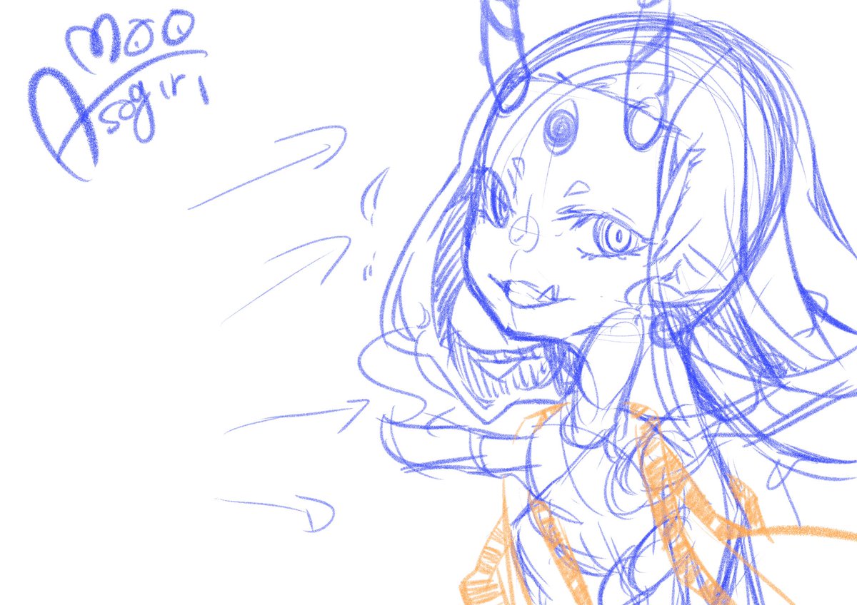 パート3;髪の毛②+服を描いていきます(*'꒳`*)服に関しては手前に来るものを意識しながら描いていってます☆ミ 