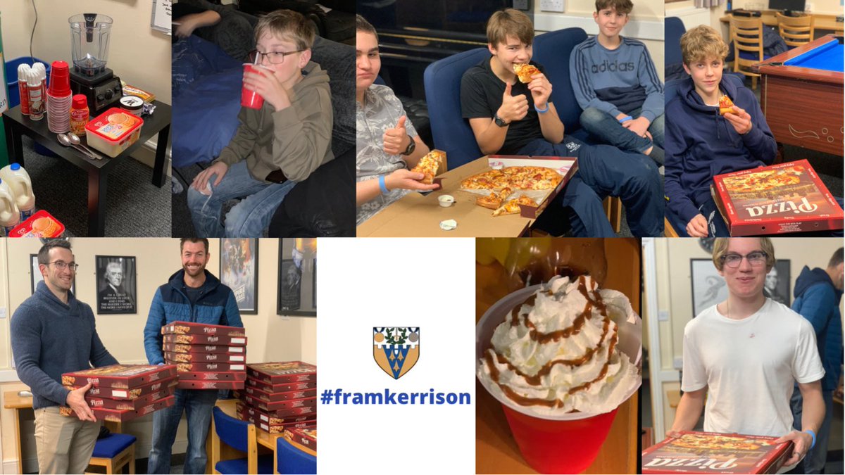 framkerrison's tweet photo. An absolutely brilliant night here in @framkerrison! Football, basketball, pizza, quiz, movie, milkshakes made to order by Mrs. French &amp; amazing staff who gave up their evening! What an incredible place to live and work, an awesome atmosphere and a night to remember! 💙🍕⚽️🏀 https://t.co/d4In7qedgI