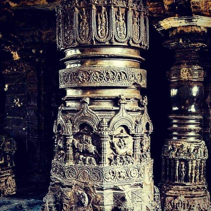 ತ್ರಿಕೂಟೇಶ್ವರ ಗುಡಿ, ಗದಗ #Chalukyas  #art-Ornate Pillars-Warrior in the Kirtimukha torana.-Beautiful step well PushkarniTrikuteshwara temple dates back to Kalyana Chalukyans who ruled this region around 1050 -1200 CE. during about 50 temples were built.  #Karnataka  #Gadag.