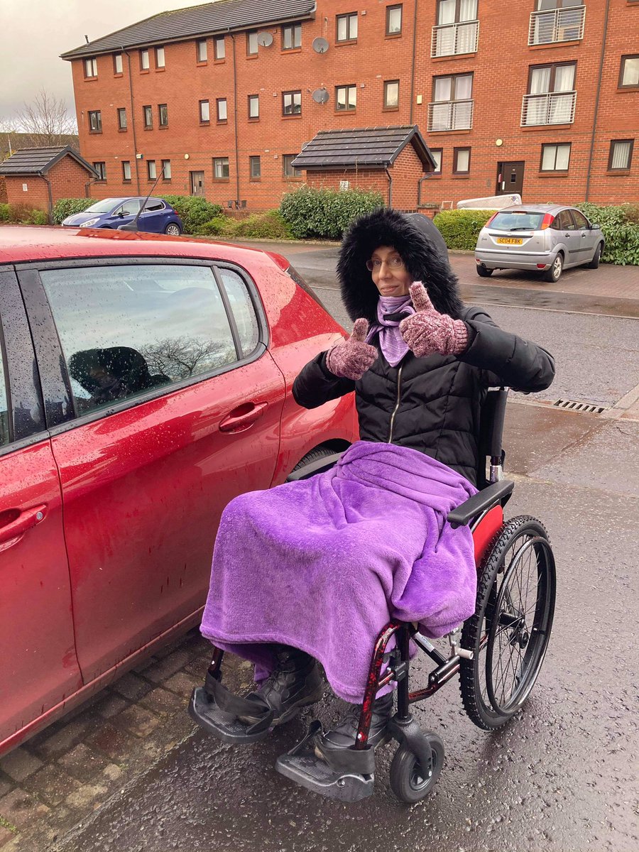 Unfortunately there was only solution for my ability to walk 50m. Meet Speedy!
My ego is still getting comfortable with it but it is so awesome to get further! And an important note, you really need a raincover in Scotland 😀
#cancer