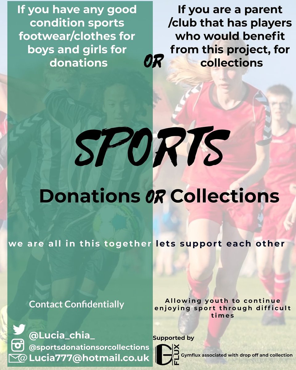 During this difficult time, financial worries are a concern for most people. Parents should not have to worry about where to find the extra money for youth to enjoy sports and they can prioritise their extra essentials.Feel free to contact confidentially.Please spread the word RT