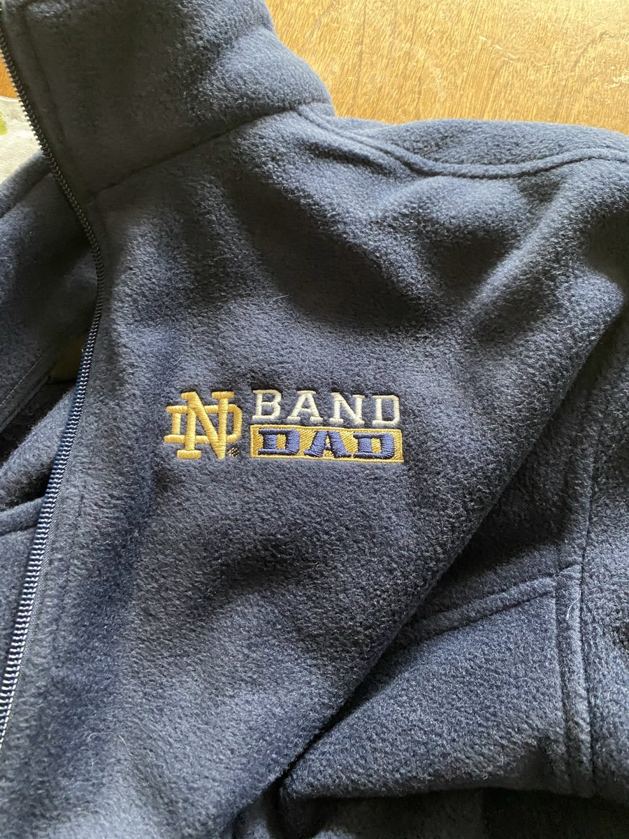 joeammond's tweet photo. My daughter brought home some nice swag. #NotreDame #ndband https://t.co/X6hyeKyEBD