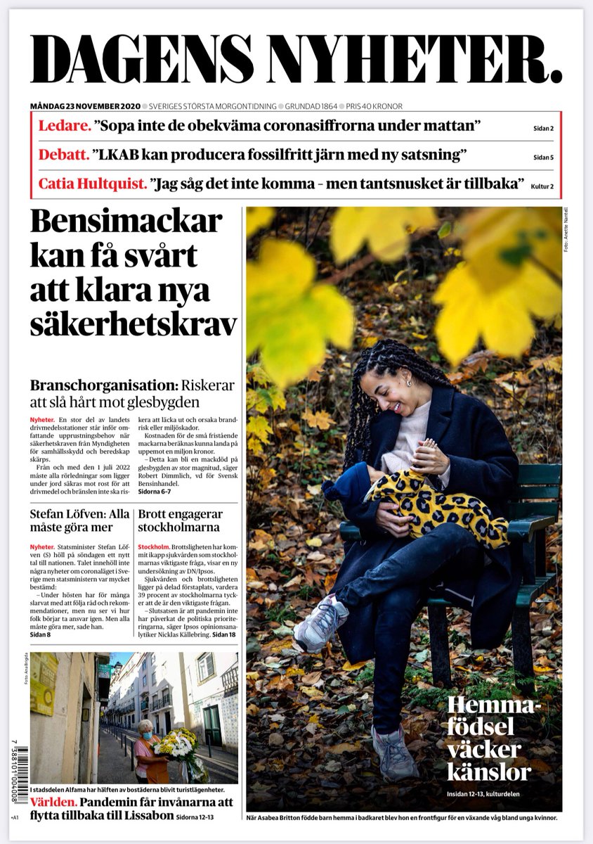 pwolodarski's tweet photo. DN:s förstasida måndag. https://t.co/RKSvhgYJkx