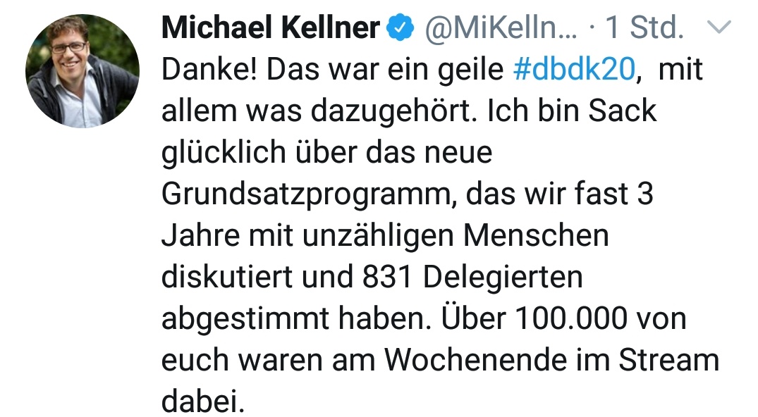 M_Reichardt_AfD's tweet photo. Boa ey, sonne geile #dbk20 da is der @MiKellner "Sack glücklich" und @ABaerbock "Stolz wie Bolle" Da isses wohl voll knorke wenn ich sage, dass mir dieses, vermutlich vor 30 Jahren aktuelle, pseudojugendliche Getue doof wie Stulle erscheint! https://t.co/KQgy0NPco7