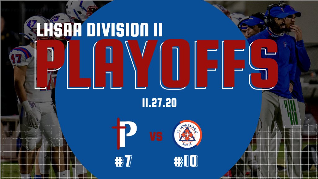 PBSAthletics's tweet photo. EAGLES TO HOST 1ST ROUND OF PLAYOFFS ‼️

#7 @PBS_EaglesFB will host #10 St. Louis to open the @LHSAA Division II football playoffs. 

📅 Kickoff is set for 7 pm on Friday, Nov. 27. 

#ParkviewProud ✝️ #ParkviewStrong https://t.co/dMs951w96P