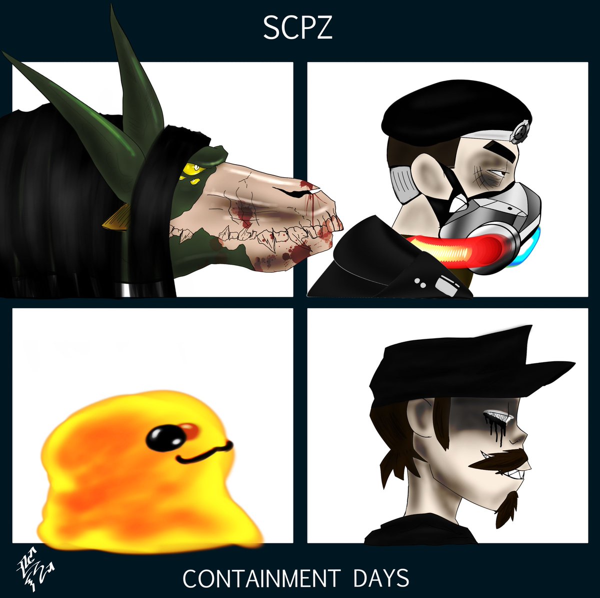 LazzyDawg17's tweet photo. Art of SCPs and @SassyDemonBoi
done by @LazzyDawg17
#LazzyDawg17 #TheHauntedReader #SCP #SCPfanart #SCP682 #DrCool #oldTraditionalArt #Gorillaz https://t.co/ZVk3tDymtw