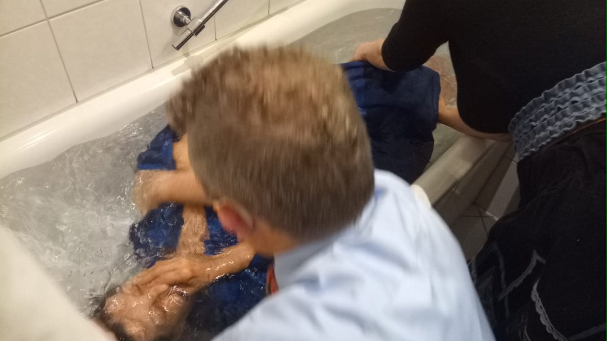 mitchmann's tweet photo. Oma Georgia from Greece took on the name of Jesus it the watery grave today in Munich after a couple joint-effort virtual Bible studies with Missionary @JoshJMoreno in Greece! Glory to God! #NoBorders to the #Gospel! Thank you for your co-labor Brother! ❤🙌🙌👋  🤜🤛 https://t.co/qtfscmUU1k