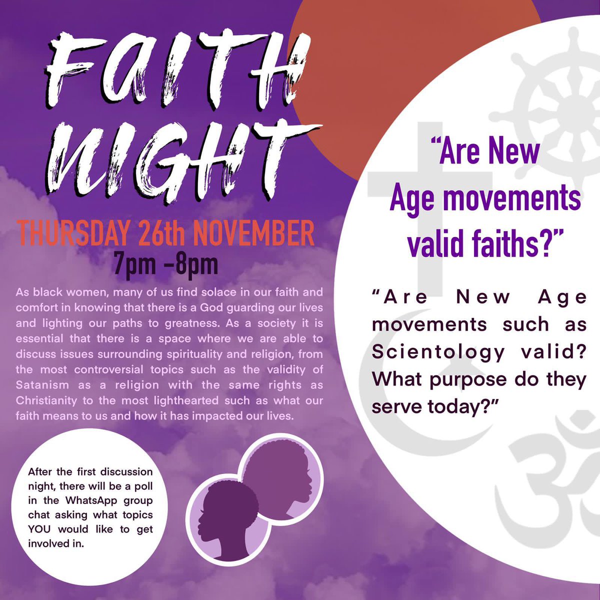 Tune in to our faith night this week🤍We will be discussing our personal experiences in religion and all the various questions which inevitably arise! THURSDAY 26TH📍