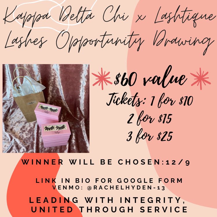 Our chapter is holding an opportunity Drawing with Lashtiquereno 💜    

If you would like a chance to win a bundle of these fun and gorgeous lashes for the upcoming holidays or just for yourself, information can be found in our bio! Deadline and winner will be chosen DECEMBER9th
