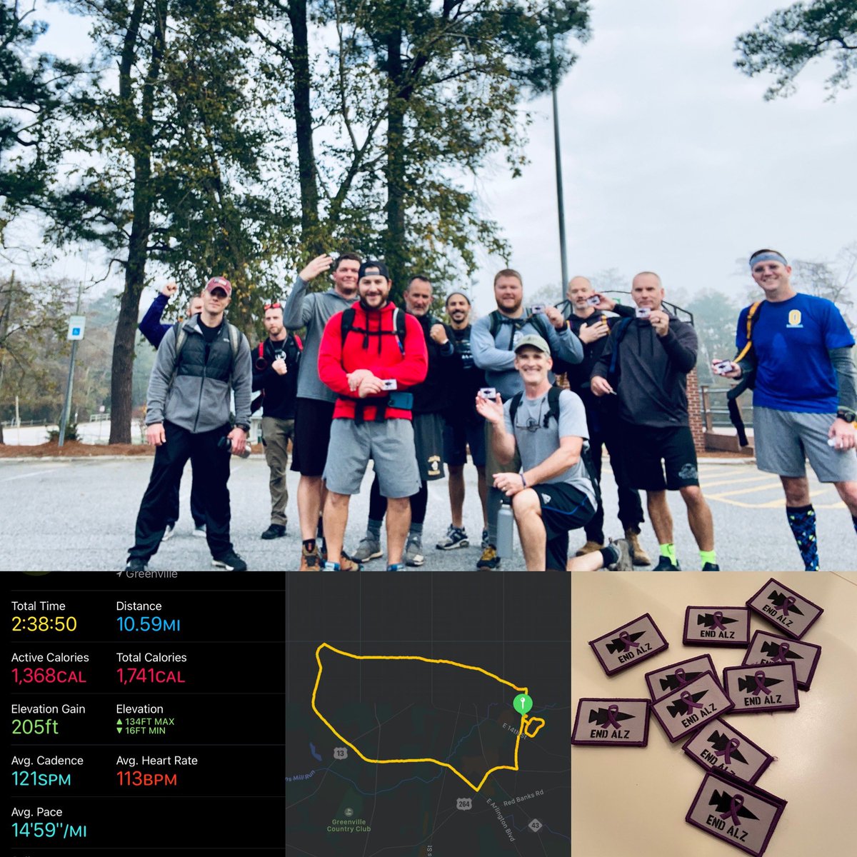 F3Stabler's tweet photo. @F3ENC 13 PAX rucked 9-10 miles and raised $300 for #RuckUp4ALZ this morning at #CutlassSunday BB: https://t.co/Jj0Cmlcvzs https://t.co/xh5GMC0tZn