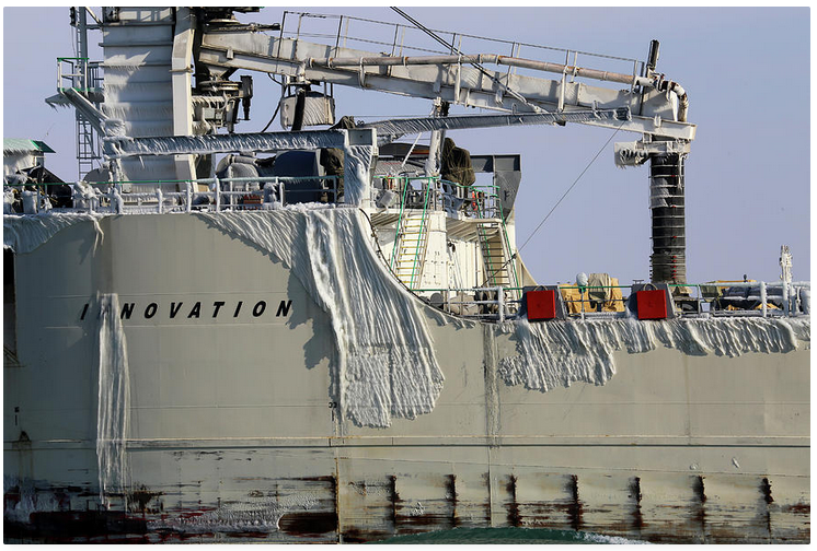 marybedy's tweet photo. Innovation Closeup with Ice 011818
https://t.co/n2wri4NwK1 #innovation #freighter #greatlakesshipping #saintclairriver #marybedy https://t.co/ElhiABmzqO