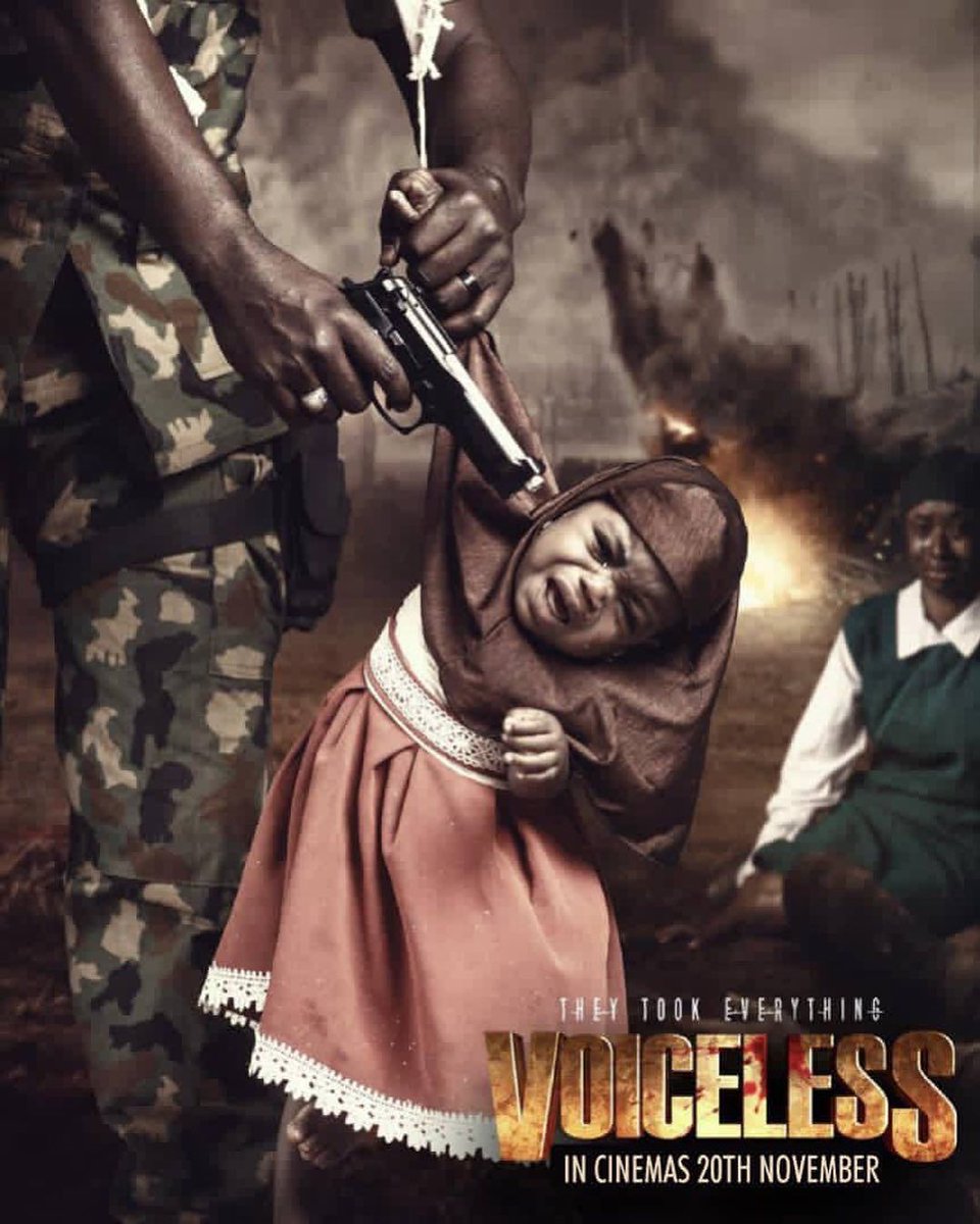 genesiscinemas's tweet photo. Guns to their heads, fading dreams taken by screaming bullets, shattered dreams, splattered promises but we shall no longer be VOICELESS.
Now showing in Genesis cinemas
Directed by @robertopeters
Produced by @rogers.ofime
#voicelessthemovie #GenesisCinemas https://t.co/jxNNiQzJ79