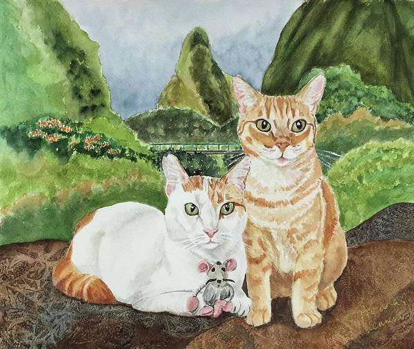 CatsShelf's tweet photo. It is better to be a mouse in a cat's mouth than a man in a lawyer's hands.
Art: Hina and Ku in Iao Valley, Maui by Brenda Kennerly
#catproverbs https://t.co/2fNwF8jCcy