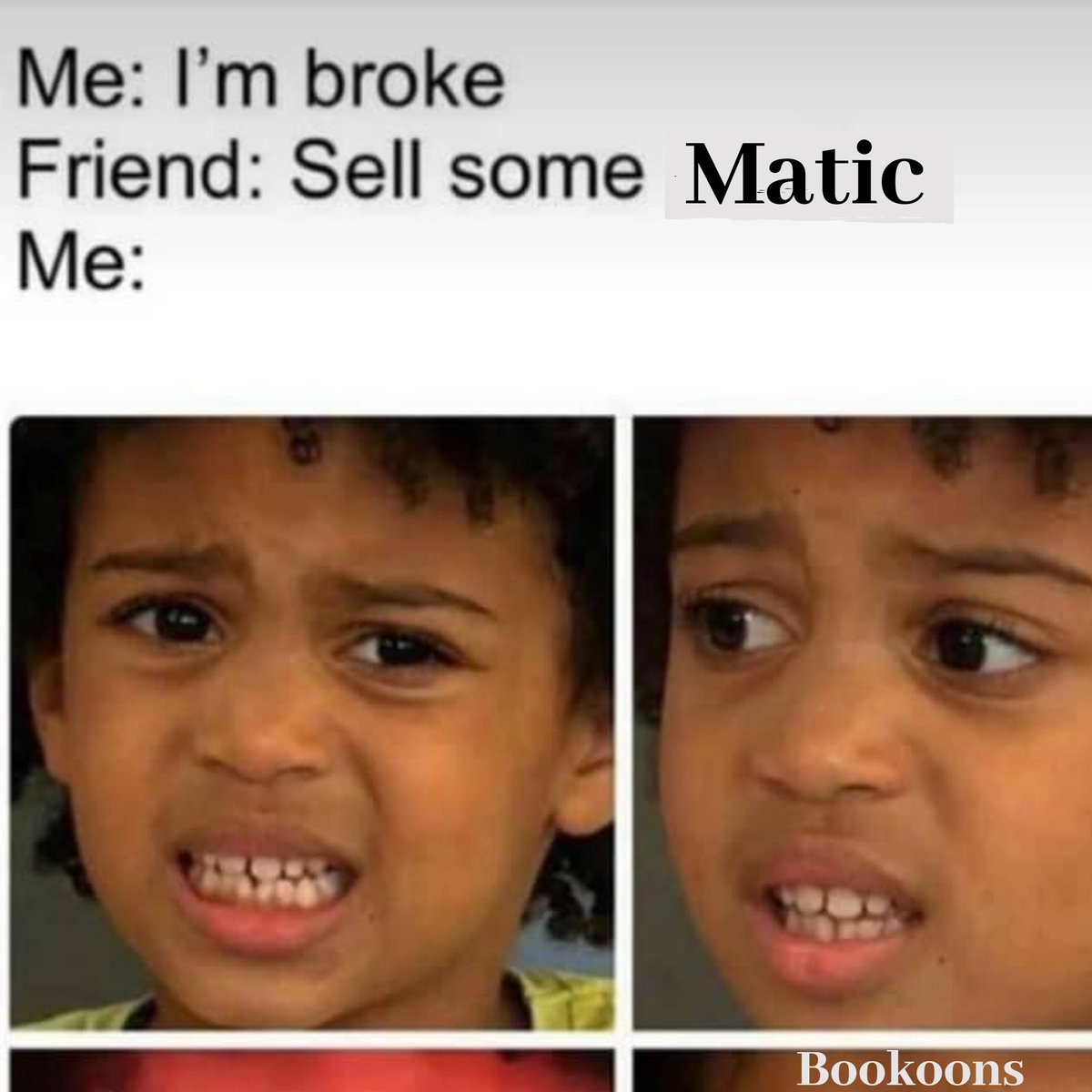 Bookoons's tweet photo. Like what you talking 'bout?

Not my $Matic

https://t.co/hkKK9oaj5A 

#BuildWithMatic #crypto #blockchain https://t.co/Xw0o5Agx6S