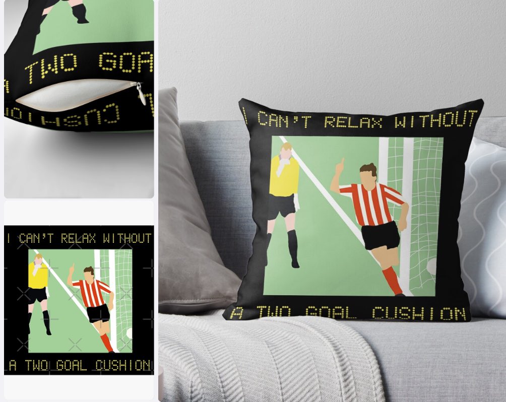 JohnyNocash's tweet image. ⚽️🏐⚽️ TWO GOAL CUSHION ⚽️🏐⚽️

Designed by ThatThingRubyDoes, these are the perfect gift for the football supporter who can't relax without a two-goal cushion. Available as cushions, obviously, and pretty much anything else you can name too...
redbubble.com/people/TwoGoal…