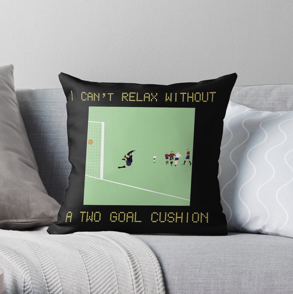 JohnyNocash's tweet image. ⚽️🏐⚽️ TWO GOAL CUSHION ⚽️🏐⚽️

Designed by ThatThingRubyDoes, these are the perfect gift for the football supporter who can't relax without a two-goal cushion. Available as cushions, obviously, and pretty much anything else you can name too...
redbubble.com/people/TwoGoal…