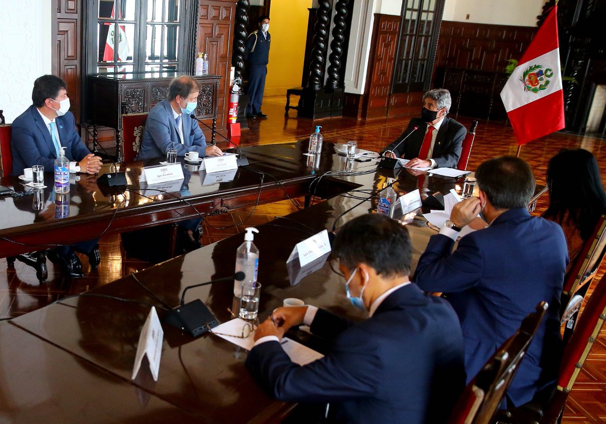 Reunión @ONU_Derechos con Presidente de la República, Francisco Sagasti. Foto: @PresidenciaPerú