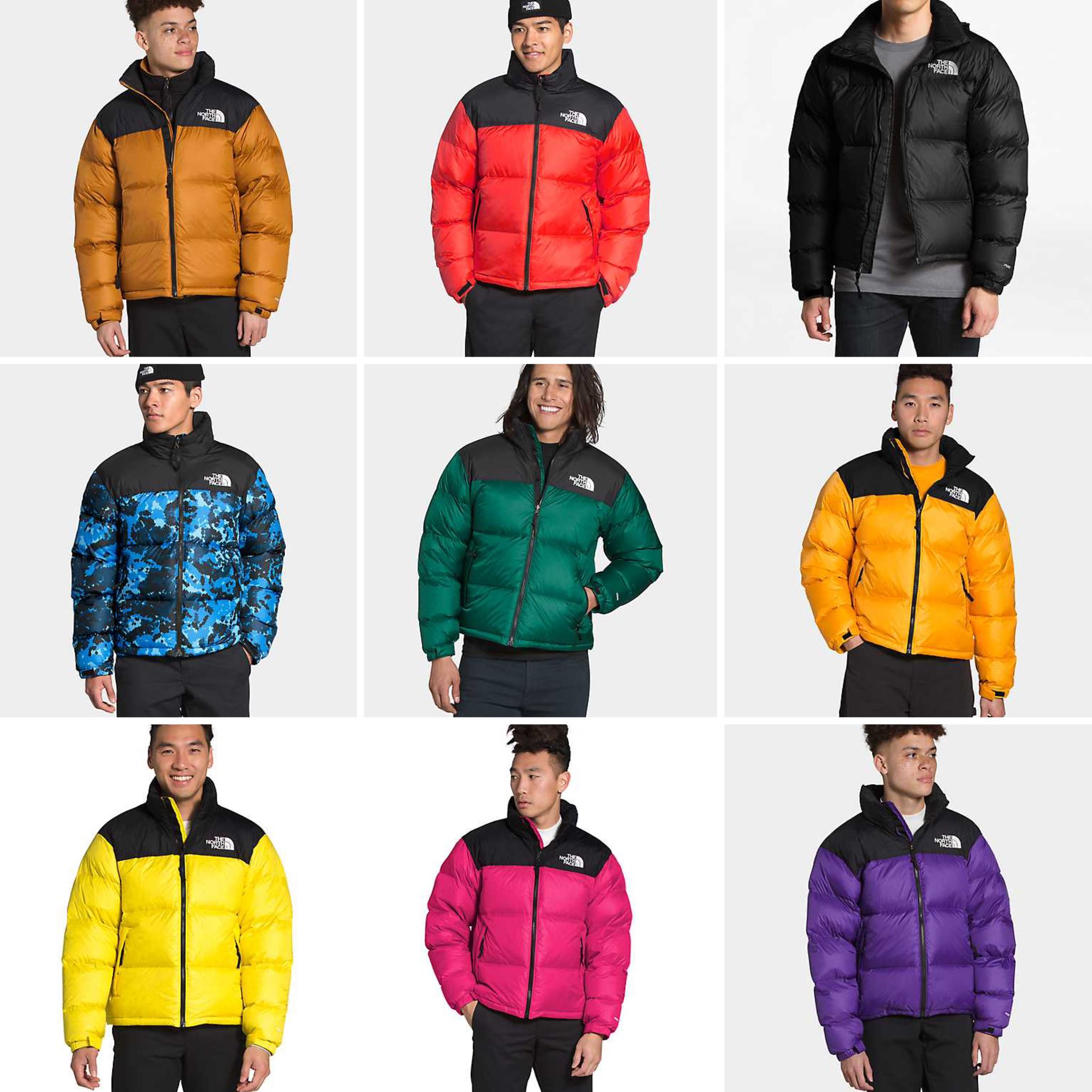 North face nuptse shop colours