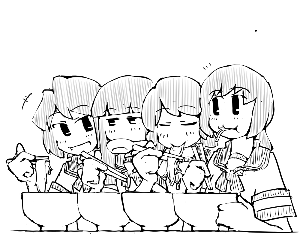 艦これ 艦これラクガキ 第11駆逐隊ラーメン屋へ W Taskの漫画