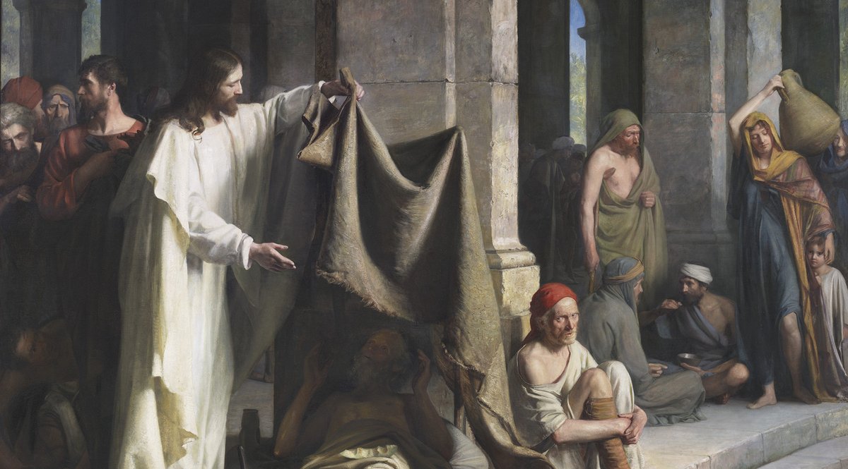 NelsonRussellM's tweet image. I #GiveThanks for Jesus Christ. He can heal us from heartache, sadness, and sin. And He will bless us with peace. I assure you that Jesus Christ is our Savior and our Master Healer.

Artwork by Carl Heinrich Bloch, Christ Healing the Sick at Bethesda, 1883