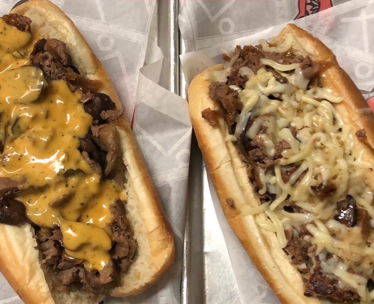 We've got whiz or provolone with shaved ribeye available today <a href="/FEStadium/">#DawgPound</a> Sections 121 &amp; 139 during <a href="/Browns/">Cleveland Browns</a> vs <a href="/Eagles/">Philadelphia Eagles</a>.  #cheesesteak 
#PHIvsCLE #Browns #FlyEaglesFly <a href="/rock1chef/">rock1chef</a>