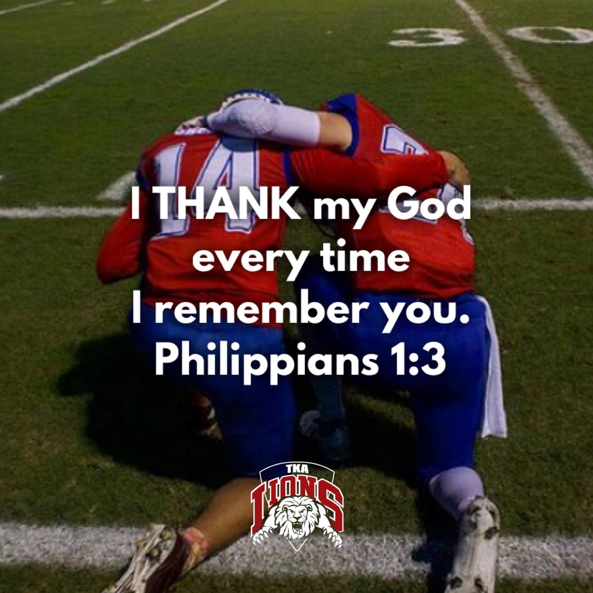 TKALions's tweet photo. #Thankful for each other! 🦁🦁🦁🦁 #theLionLife🔵🔴🦁 #ScripturalSundays📖 https://t.co/W8mIkbmPew