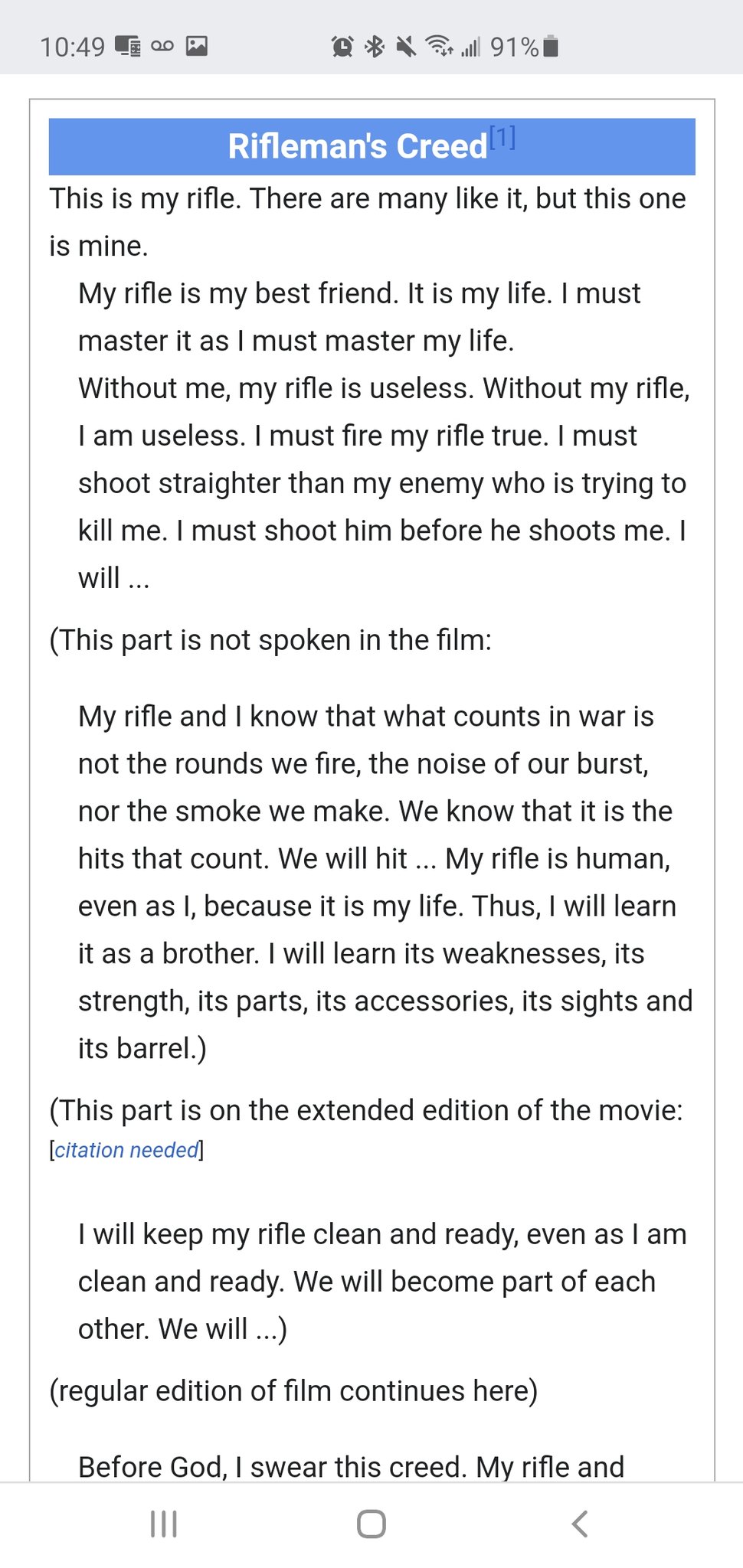 Indyspanglish He Stole That From The Rifleman S Creed Also Featured In Full Metal Jacket Indyspanglish He Stole That From The Rifleman S Creed Also Featured In Full Metal Jacket