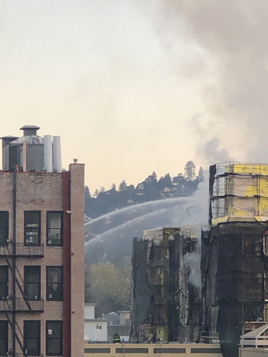 calballgirl's tweet photo. A photo of how it goes this morning. Shout-out to @BerkeleyFD + all responders. 

Text received last night: #BERKELEY PD: #Fire and Police Activity on the 2000 block of University Avenue https://t.co/bGKyE2en3i 

#balconyview #iheartberkeley @berkeleyside @dwntwnberkeley https://t.co/zEQdv3INvZ