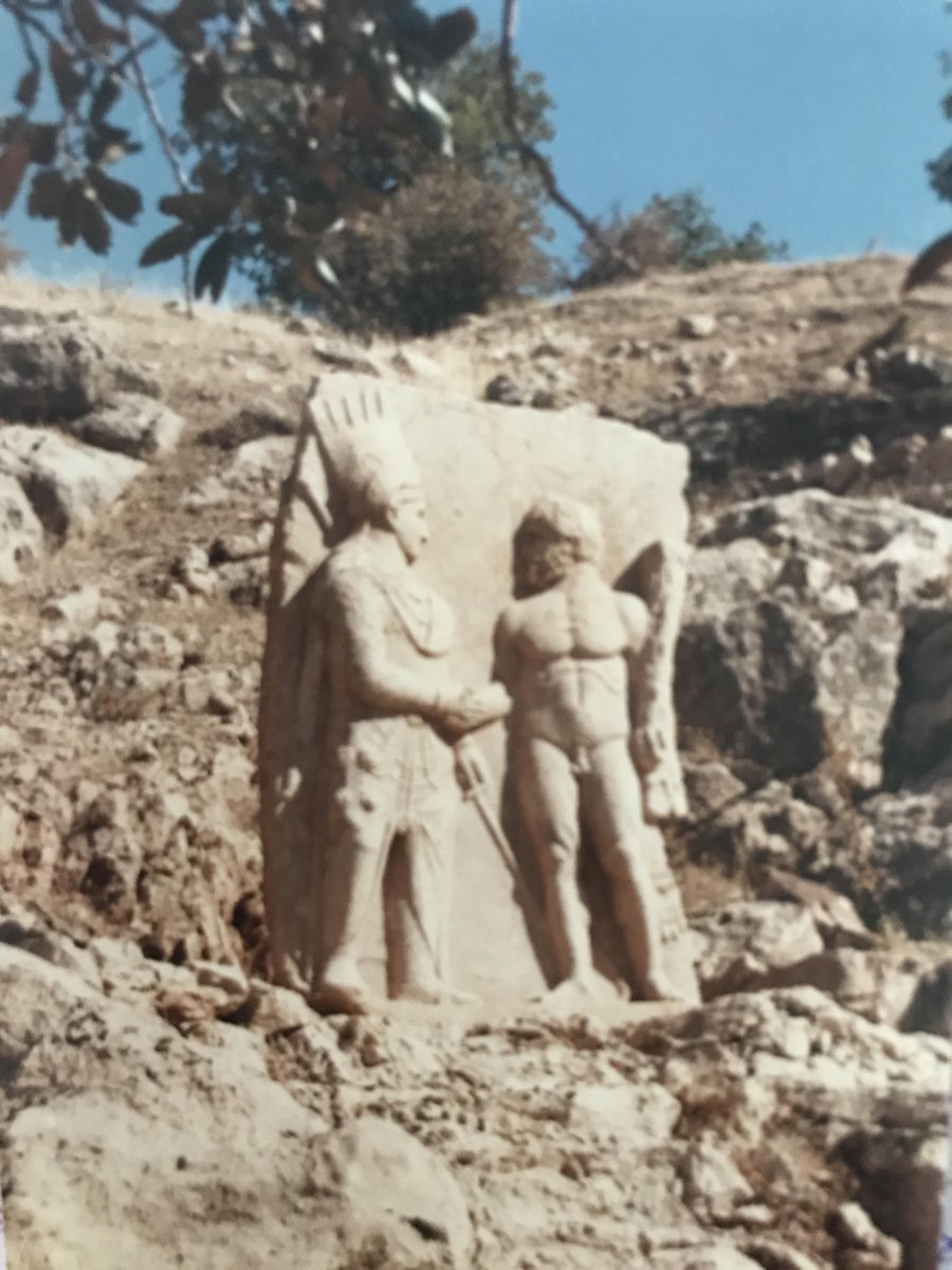 xfailadis's tweet photo. #Ancient #Arsameia:The #summer #city of #Seleucides, N.E. #Turkey-On the relief #King #Antiochus I, shaking hands w Herules in front of a tunnel 158m. On the top an ancient #inscription in #greek of Antiochus' #ancestry,his #policies &amp; his #beliefs.! (photos 1986) https://t.co/lge8rFoBpv