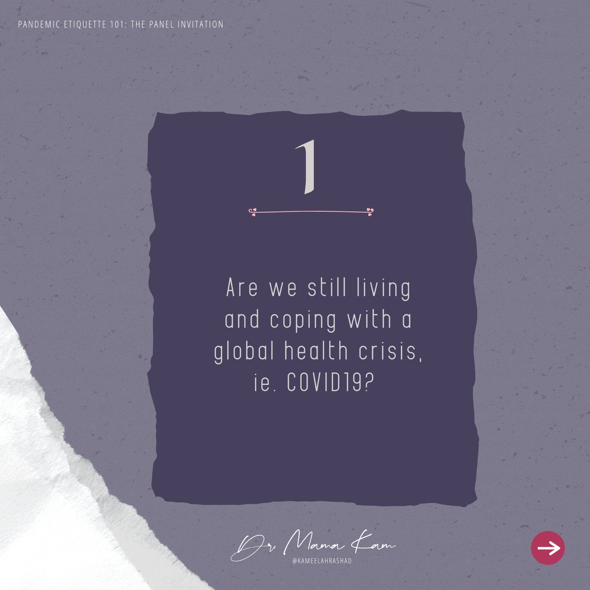 # 1: Are we still living and coping with a global health crisis, ie.  #COVID19?  #AcademiaInTheCOVIDAge