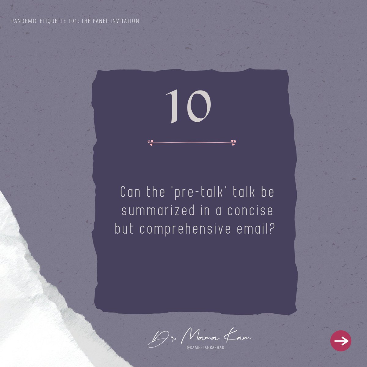 #10: Can the ‘pre-talk’ talk be summarized in a concise but comprehensive email?  #AcademiaInTheCOVIDAge