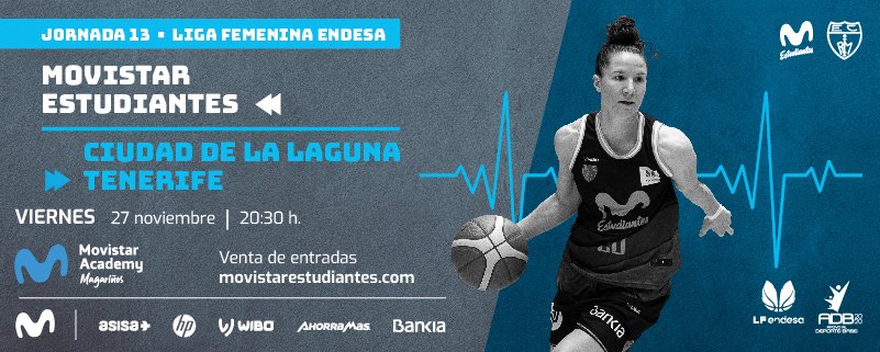 Esta semana, parón por selecciones en #LigaEndesa .

Pero <a href="/movistar_es/">Movistar España</a> Estudiantes no para. El viernes vuelve la #LFEndesa al <a href="/MovistarAcademy/">Movistar Academy Magariños</a> Magariños.

Entradas ya a la venta en movistarestudiantes.com (aforo muy reducido, vigente plazo exclusivo para abonados)
