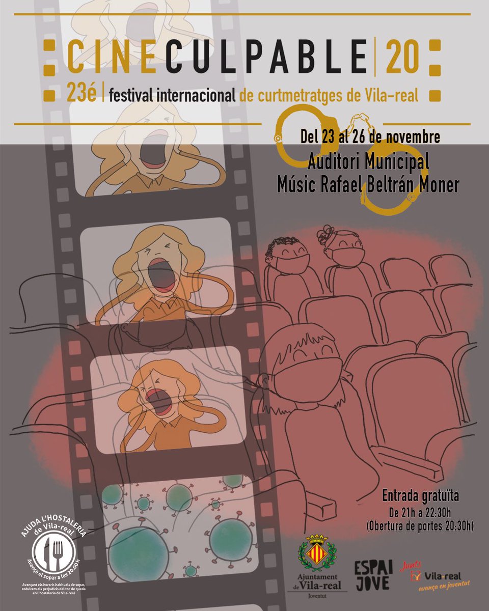 📽🎥📣 En breve echamos a rodar‼️
Nuestros 34 cortometrajes de sello ‘oficial’ tienen muchas ganas de saltar a la gran pantalla del Auditori de Vila-real.
Mañana lunes levantamos el telón con una #SecciónProvincial 🔝🔝

⏰ Os esperamos a las 21.00h

Arranca #Cineculpable2020
