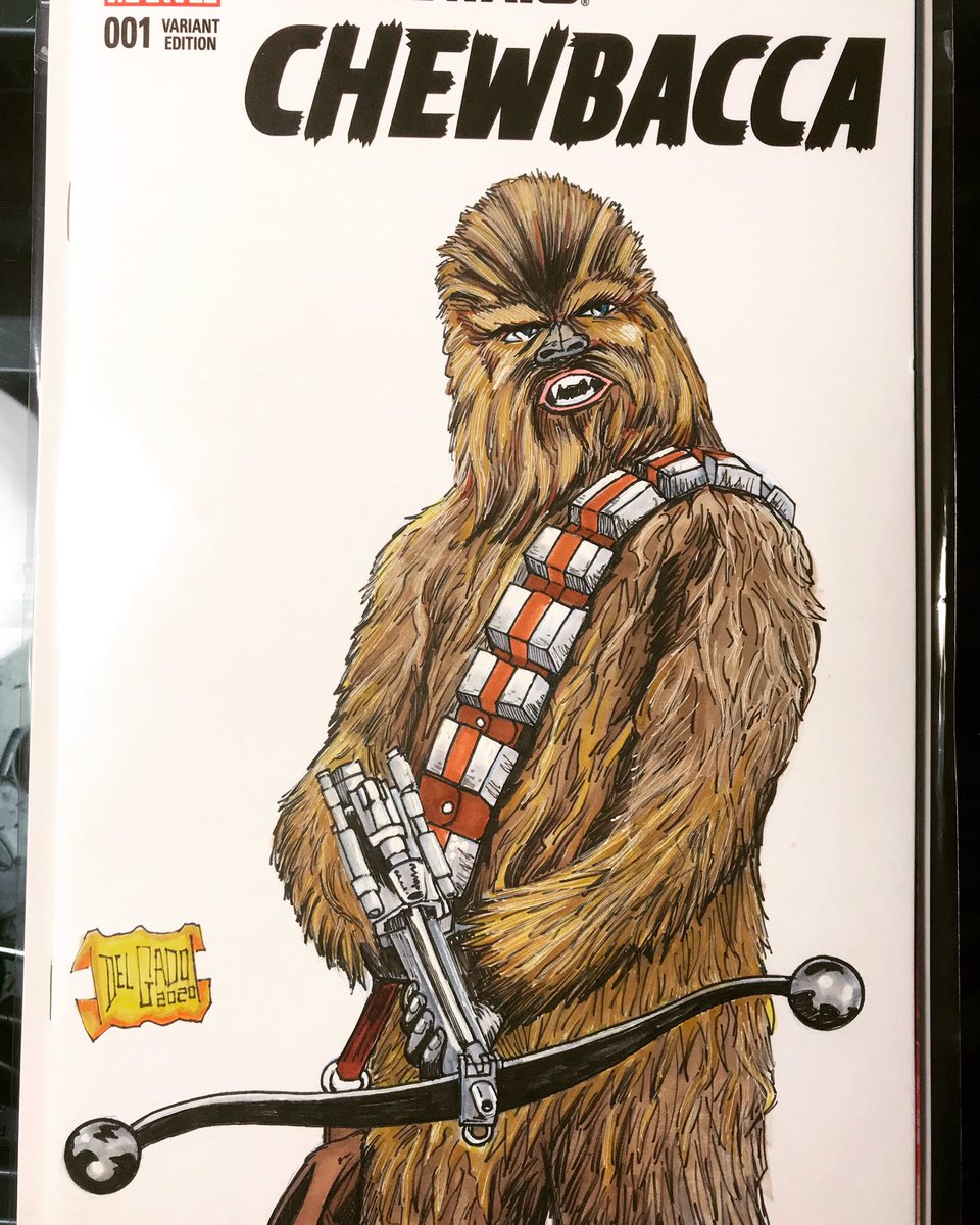 FrigidGiant's tweet photo. The craziest thing about this piece is, I made it with 14 year old markers. #chewbacca #sketchcover #starwars #wookie #bowcaster #illustration #penandink #inker #markers https://t.co/h9UJ4NLnBO