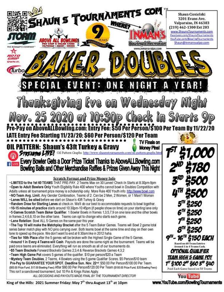inmansvalpo's tweet photo. Baker Doubles Tournament Savings on Entry FEE ends tonight. Price goes Monday 11/23 for this Wednesday Night https://t.co/vIGhmtLX62 https://t.co/PvlLoaXG4O
