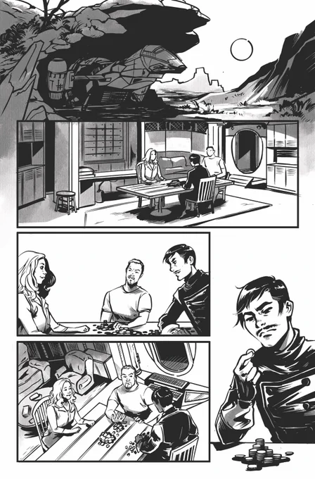 A few weeks ago the Firefly: The Unification War hardcover deluxe edition came out, featuring a short story with art by yours truly, here's a preview of my inks. Highly recommend picking up this beautiful edition, great present for Firefly fans! 