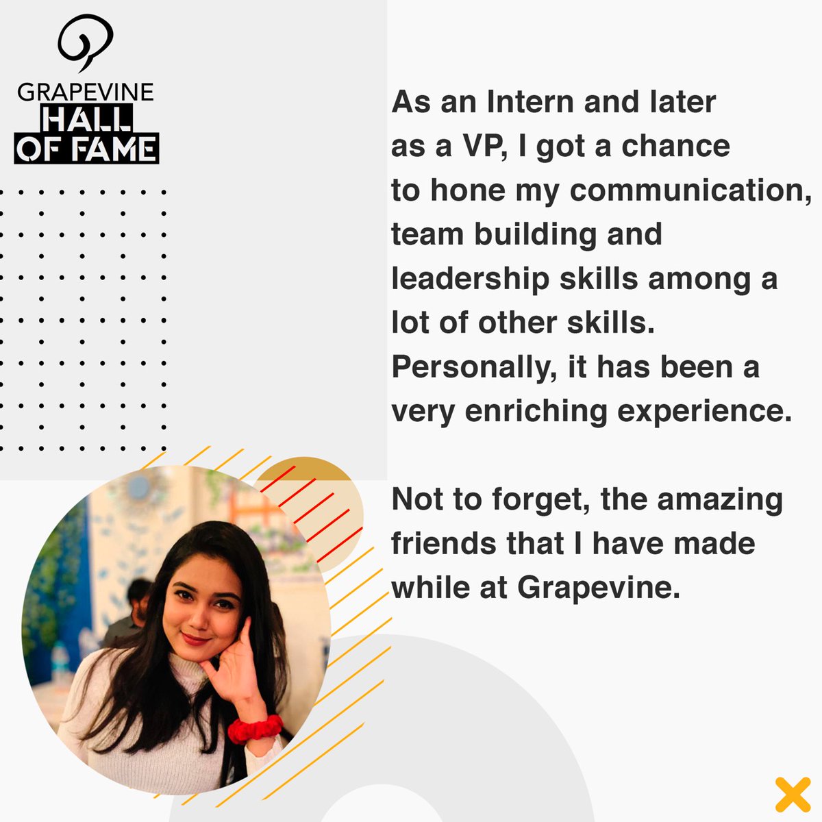 grapevine_in's tweet photo. Meet Ankita our #Grapevine #HallOfFame champion today who swears by the fantastic time she had with the fam as an intern &amp; later in other roles. Read on to find how she made  many friends in the network and enhanced her communication &amp; leadership skills. #AmbassadorOfAwesomeness https://t.co/JdjYy4f9bw