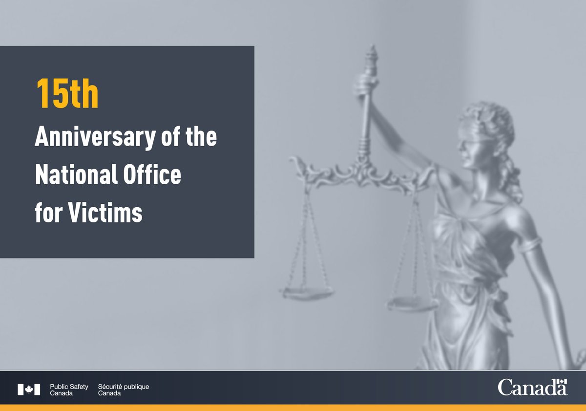 Safety_Canada's tweet photo. This #VictimsWeek2020, we celebrate the 15th anniversary of the National Office of Victims who work to improve victims’ experience with the federal corrections and conditional release system. https://t.co/i6jkzdKmOO https://t.co/k88tjsisXE