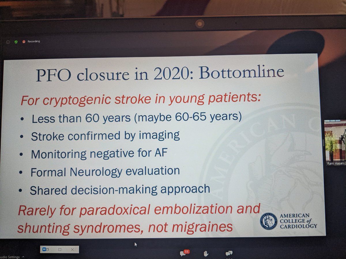 AngelaStreet17's tweet photo. Thorough update on the clinical significance of PFO's @RaniKHasan #MACCS20 @jae_patton @DrDebCroyNP @AChoiHeart @DrJMarine https://t.co/S3IeHMu1o6