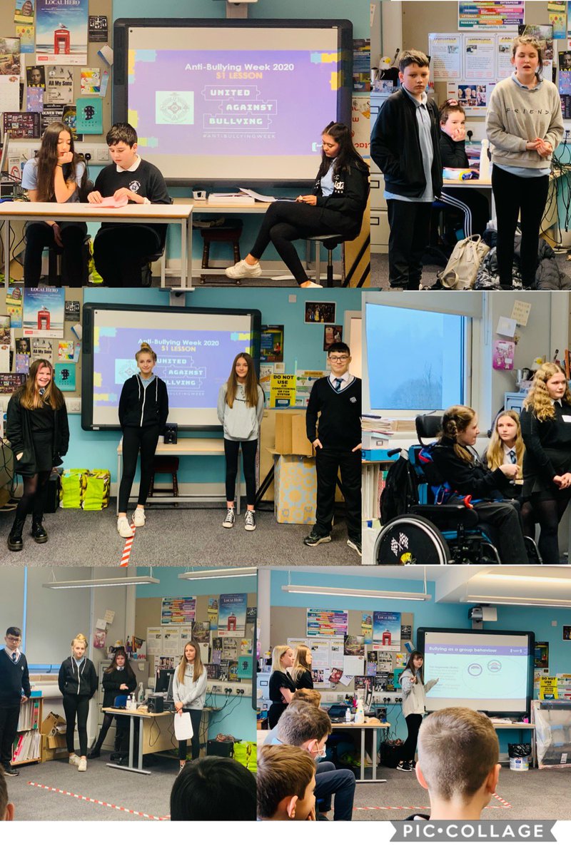 ABASCHS's tweet photo. A massive thank you to the S3 drama pupils who led creative lessons with all S1 pupils to promote anti-bullying week. You sparked meaningful &amp; insightful discussion to progress our campaign. Fab work! @AntiBullyingPro @ColumbaHigh 👏🏻 https://t.co/5B7RUtNFjZ