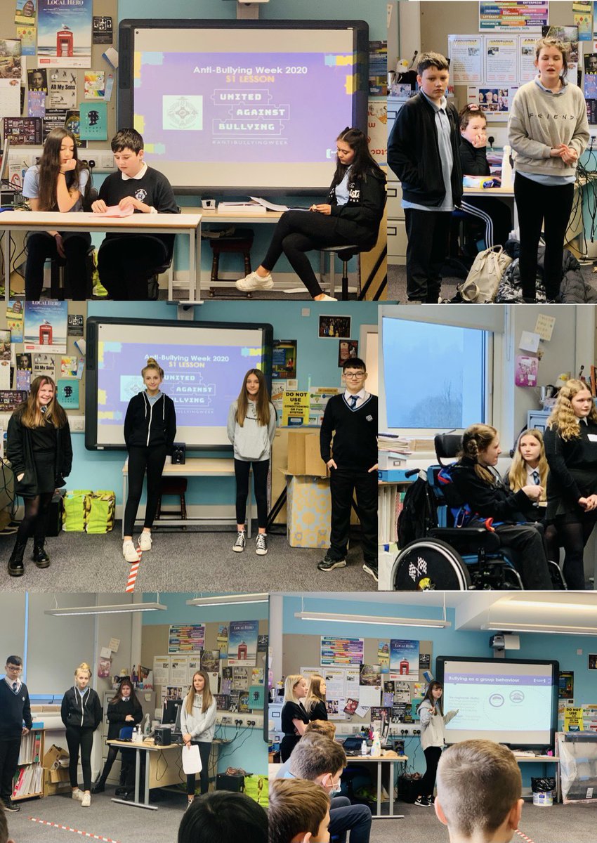 ABASCHS's tweet photo. A massive thank you to the S3 drama pupils who led creative lessons with all S1 pupils to promote anti-bullying week. You sparked meaningful &amp; insightful discussion to progress our campaign. Fab work! @AntiBullyingPro @ColumbaHigh 👏🏻 https://t.co/5B7RUtNFjZ