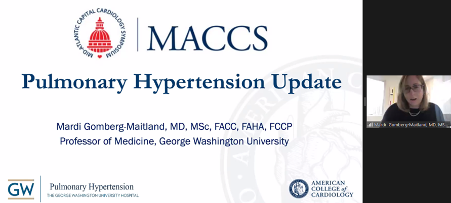 DrJMarine's tweet photo. @mardigomberg updating #MACCS20 participants this morning on pulmonary hypertension. @ACCMaryland https://t.co/lLFV3YRyem