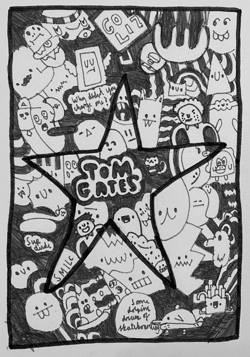 SimoStereo's tweet photo. Hi @LizPichon my son Stanley, aged 10, is a big fan of #TomGates10 so has made this drawing for the competition, fingers crossed you like it @scholasticuk #TomGates10 @LizPichon https://t.co/SAHB9vveBG